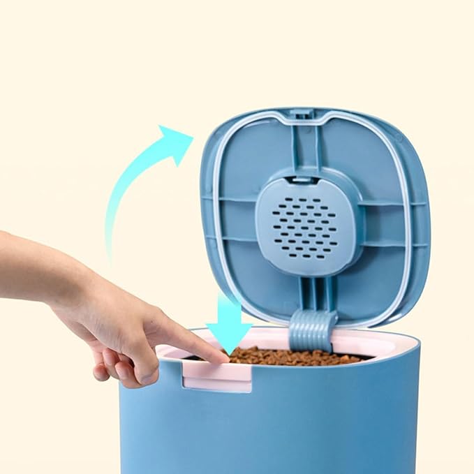 balacoo Sealed Pet Food Container Airtight Storage Case for Cat Dog Food Material Moisture, Blue