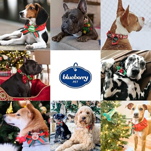 Blueberry Pet Christmas Reindeer Dog Collar Cover, Festival Fever Holiday Decorative Sleeve for Small, Medium & Large Dog Collars