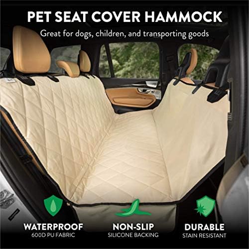 Plush Paws Premium Rear Seat Protector - Small Tan, Hammock