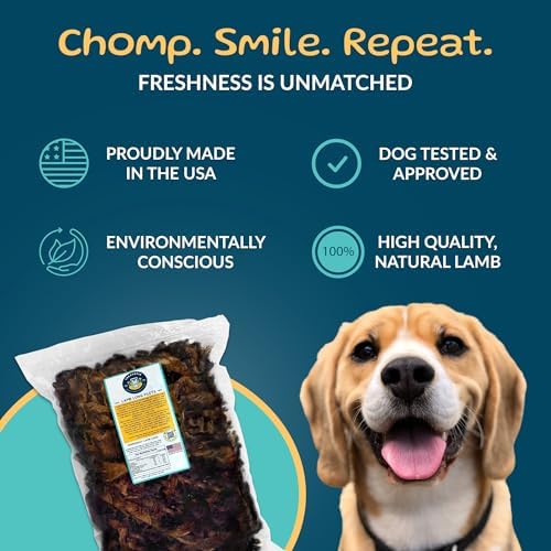 TREATOPIA Lamb Lung Filet Dog Treats, 4 LB Bag, All-Natural, High Protein