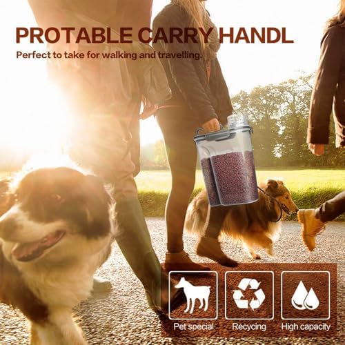 TIOVERY Dog Food Storage Container, 2-Pack, 7 Lbs, Grey