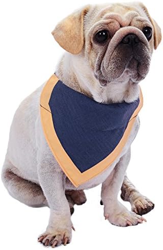Blueberry Pet Uptown Chic Stylish Triangle Greyish-Purple Cotton Blend Neckerchief Scarf Bandana Adjustable Dog Collar, Small, Neck 12"-16"