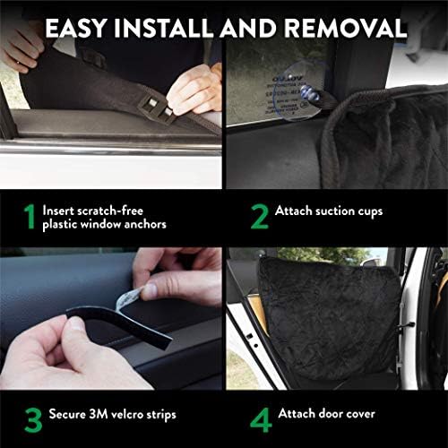 Plush Paws Products Velvet Car Door Protector | Washable & Waterproof Interior Door Cover Car, Truck, & SUV | One Size Fits Most Nonslip, Tear Resistant Door Guard | Set of 2 Desert Sand
