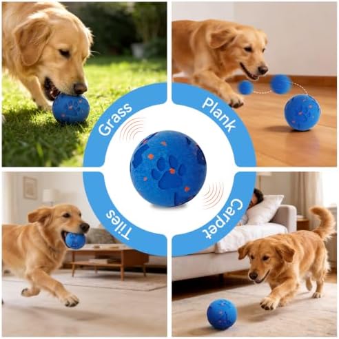 Interactive Dog Ball,Random Path Electric Moving Dogs Toy | Motion-Activated Automatic Rolling Interactive Dog Toy, USB-C Charging, 2 Modes, For Medium/Large Dogs