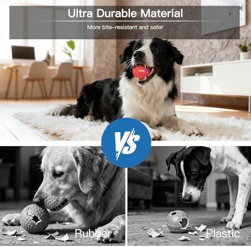 Interactive Dog Ball Toy, Automatic Moving & Rolling Dog Toy with 3 Modes, Self Rolling & Bouncing Ball to Keep Them Busy, for S/M Dogs, USB Rechargeable, E-TPU Pet Toy for Indoor & Outdoor Dogs
