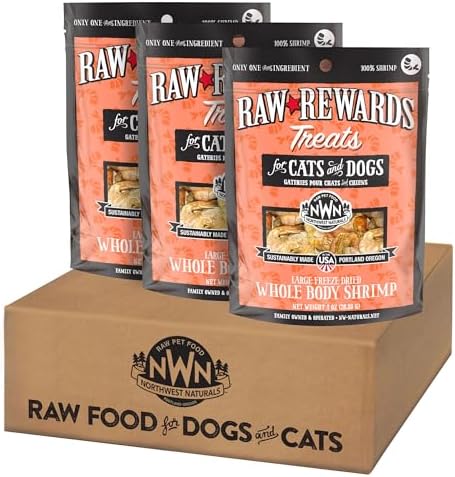 Northwest Naturals Raw Rewards Freeze-Dried Shrimp Treats - 1oz (Pack of 3)