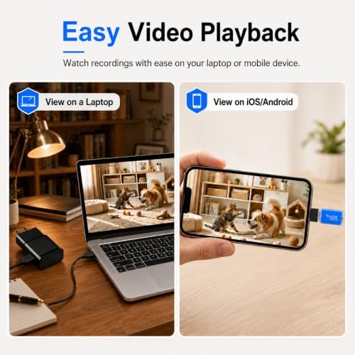 2K Plug-and-Play Indoor Security Camera, Motion Activated Wall Cam for Home & Pet Monitoring, Loop Recording with Local Storage, AC Adapter Powered