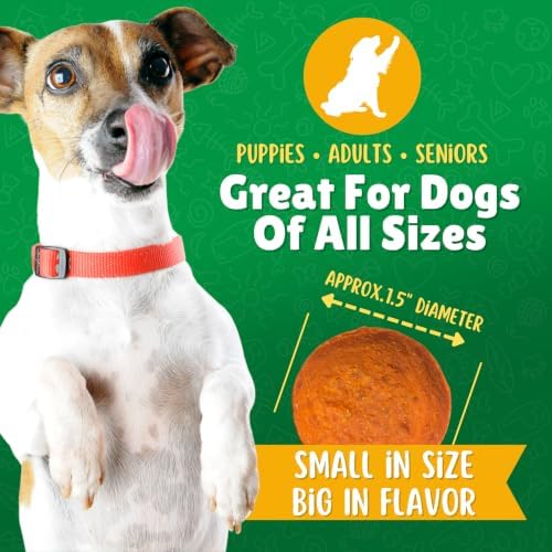Lucky Premium Treats Sweet Potato Mini Chips Dog Treats – 100% Single Ingredient Sweet Potato Treats for Dogs, Made in USA, Crunchy Natural Dog Snacks, Bite-Sized Training Rewards for Dogs - 3 oz.