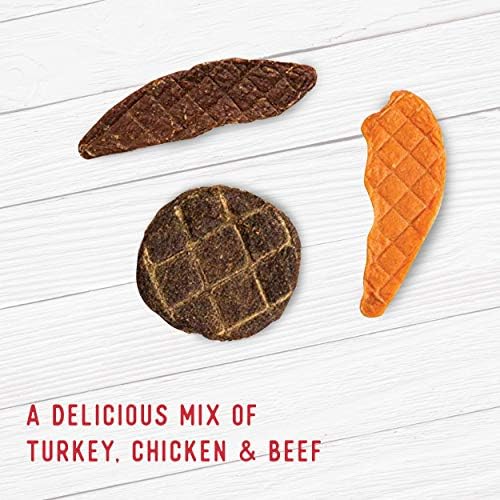Farmland Traditions Dogs Love Jerky Dog Treats, Premium Dog Jerky Variety Pack with Chicken, Beef & Turkey, 3 Pound Bag (Pack of 2)