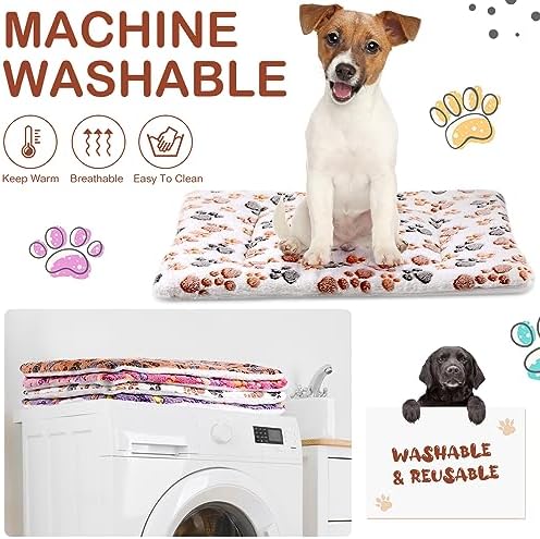 Tuanse 4 Pack Soft Pet Bed Mat Small Dog Crate Fleece