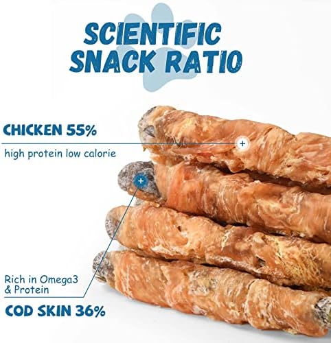 Pawmate Dog Treats Chicken Wrapped Cod Fish Skin Sticks 10.6 oz