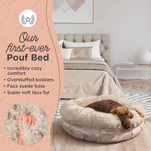 Best Friends by Sheri Ultra Calming Pouf Bed, Large, Tan, 36"x36"