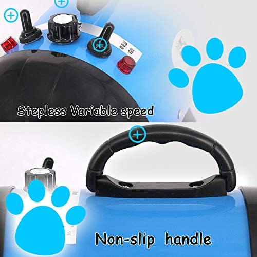 High Velocity Pet Hair Dryer,Dog Dryer Dog Blow Dryer Blower Grooming Dryer with Heater Dogs & Cats,1200W Motor Stepless Adjustable Speed,Reduce Noise, Heat Insulation