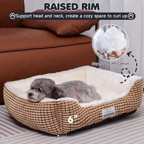 Calming Rectangle Dog & Cat Bed, Small, 20", Coffee