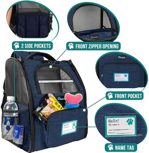 PetAmi Dog Backpack Carrier, Airline Approved, Navy