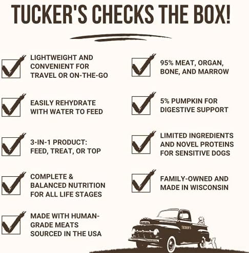 Tucker's Raw Frozen Freeze Dried Raw Dog Food, Pork, Beef & Pumpkin Formula 14oz