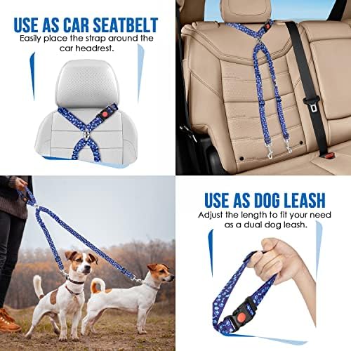 Lukovee Double Dog Car Seat Belt - No Tangle Headrest Restraint