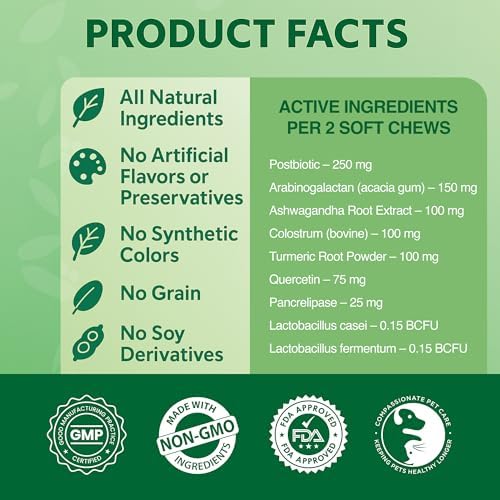 BAZI Allergy Relief Dog Chews – Quercetin, Turmeric, Ashwagandha, Probiotics & Colostrum – Seasonal Allergy, Immune & Digestive Support – for Itchy Skin & Hot Spots – All Breeds & Sizes