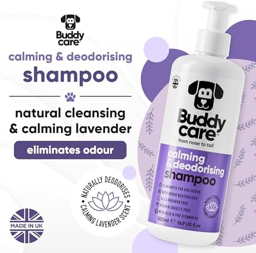 Calming & Deodorising Dog Shampoo by Buddycare | Lavender Scented | with Aloe Vera and Pro Vitamin B5 (50.72oz)