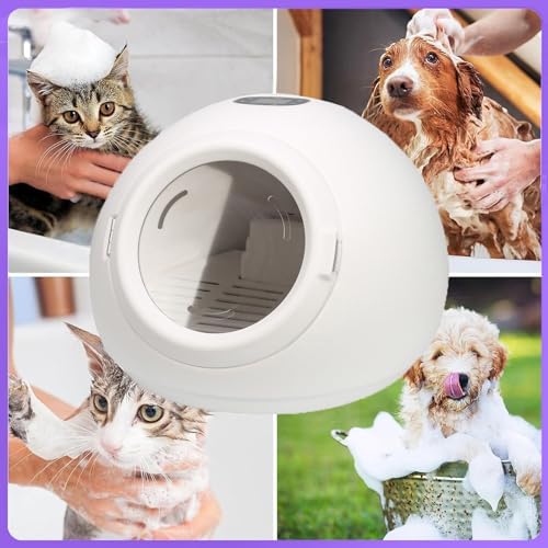 Ultra Quiet Automatic Pet Dryer for Cats & Small Dogs, Adjustable Temperature & Timer, Safe & Efficient Hair Drying Box for Home Grooming