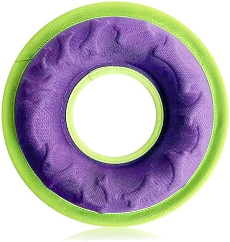 Dog Flying Disc, 9" Dog Flyer Toys for Medium/Large Dogs, Durable Nylon Fetch Toy for Easy Catch, Floats in Water & Safe on Teeth (Purple)