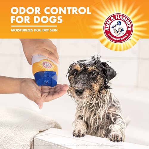 Arm & Hammer Deodorizing Dog Shampoo, Kiwi Blossom, 20 Fl Oz, 2-Pack | Tearless, moisturizing baking soda formula for sensitive skin, safe for dogs and puppies during regular baths