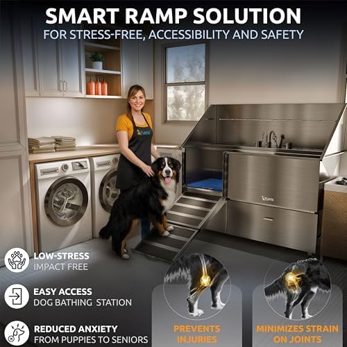 KANIS Professional Dog Washing Station 304 Stainless Steel Pet Wash Sink
