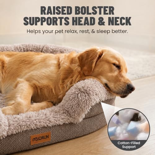 Miorun Fluffy Orthopedic Dog Beds Large Sized Dog, 36" Bolster Sofa Bed