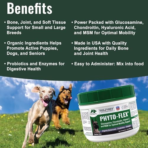 Dogzymes Phyto Flex - Glucosamine, Chondroitin, MSM and Hyaluronic Acid… (8 Ounce)