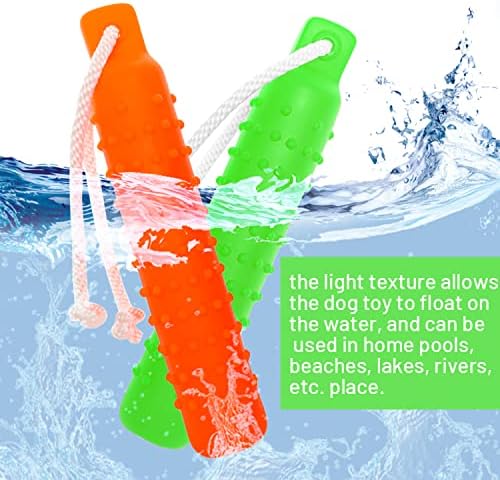 Floating Dog Water Toys, 2 Pack Interactive Pool Fetch Bumper | Outdoor Retrieving & Chasing Dummy Pet Toy with Rope for Small to Large Dogs