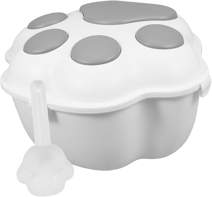 Hemoton Portable Airtight Dog Food Storage Container Capacity Pet Food Bin with Easy Organization, Grey