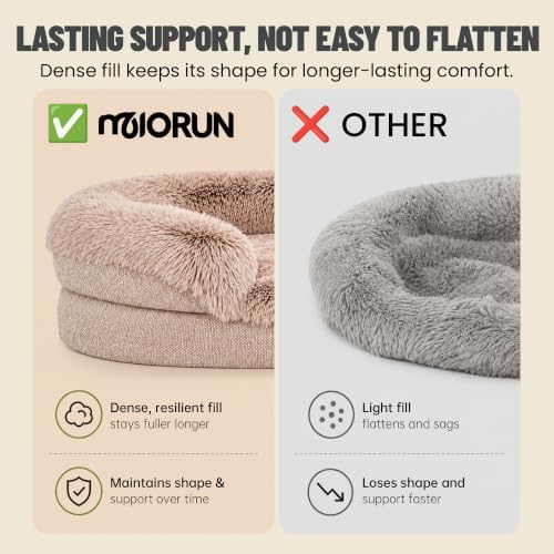 Miorun Fluffy Orthopedic Dog Beds Large Sized Dog, 48" Bolster Sofa Bed