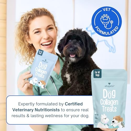 Collagen for Dogs - Joint, Mobility & Dog Pain Relief Anti Inflammatory -– Organic Daily Collagen for Dogs Shedding & Itch Relief - Coat Defense Powder for Dog | All Breeds & Ages - 30 Count