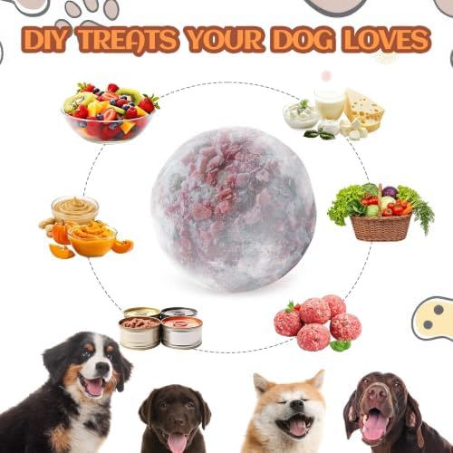ALL FOR PAWS Dog Frozen Treat Toy, Dog Puzzle Food Ball Toy for Medium Large Dogs, Reusable Treat Dispensing Dog Toys to to Keep Them Busy and Reduces Anxiety, Dog Licking Toy, Easy to Clean