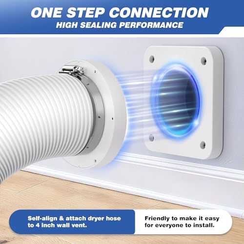 Dryer Vent Kit, DV180 Magnetic Dryer Vent Connector Kit, Airtight Seal Dryer Vent Coupling with 4" 3.3ft Duct, Quick Connector For Tight Space and Easy to Clean