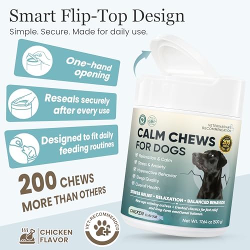 Calming Chews for Dogs 200ct-Dog Calming Chews for Stress & Anxiety Relief, 200-Pack, 200ct