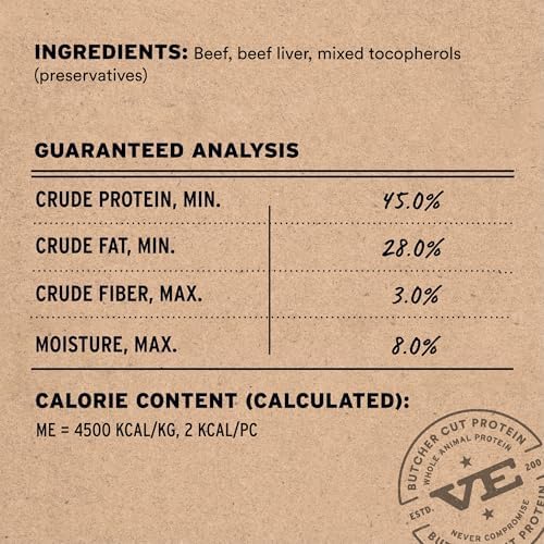 Vital Essentials Freeze Dried Dog Treats, Beef Bites, 6.2 oz Bag