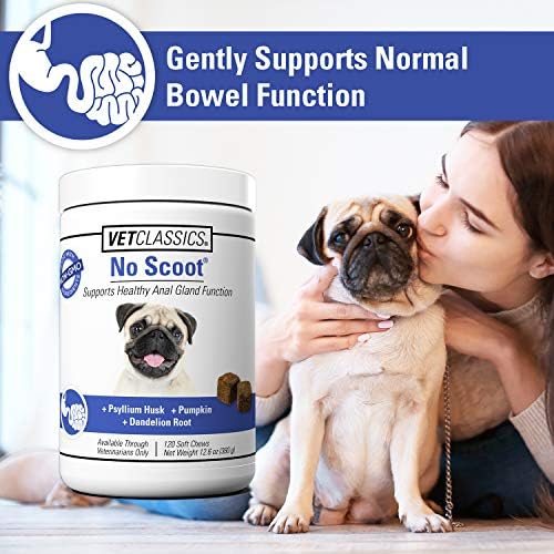 Vet Classics No Scoot for Dogs, Healthy Anal Support - 120 Soft Chews