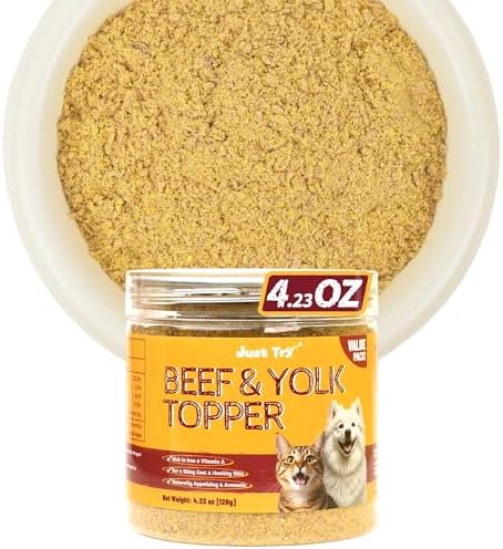 Just Try Beef Egg Yolk Cats & Dogs Food Toppers, 4.23 oz