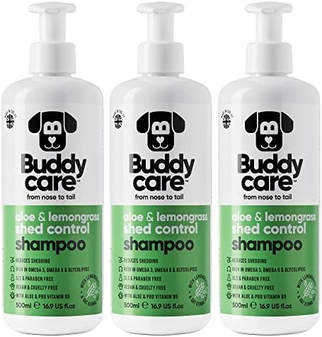 Buddycare Shed Control Dog Shampoo Aloe & Lemongrass Scented | with Aloe Vera and Pro Vitamin B5 (50.72oz)