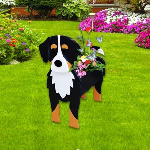 Bernese Mountain Dog Planter Pots, Animal Shaped Flower Pot
