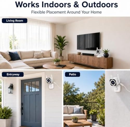Security Camera Indoor Outdoor, 5G/2.4G WiFi, 4X Zoom, SD/Cloud