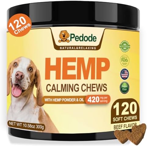 Hemp Calming Chews for Dogs Help with Dog Anxiety Relief, Beef, 120-Pack, 120 Count
