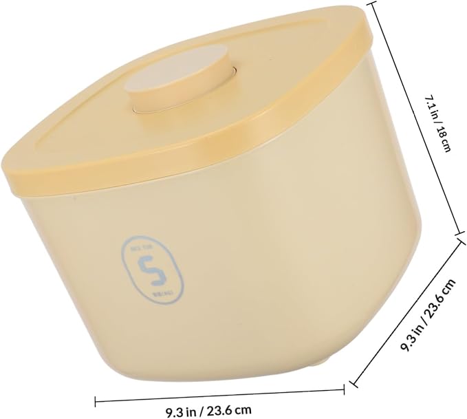 WOONEKY Small Yellow Vacuum-sealed Pet Food Storage Container, Airtight Dog and Cat Food Holder, Moisture-proof Plastic Bucket for Household Use
