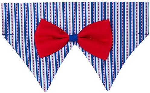 Blueberry Pet Iconic High Street Fashion Adjustable Dog Bandana Collar with Bow Tie, Medium, Neck 14.5"-20"