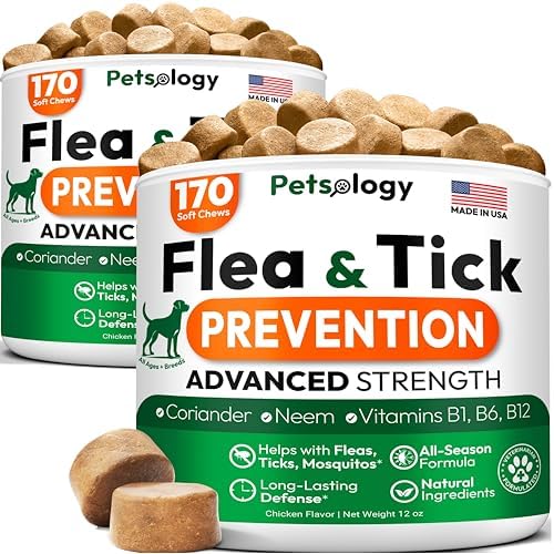 (2 Pack) Flea and Tick Prevention for Dogs Pills - 340 Chews - Made in USA