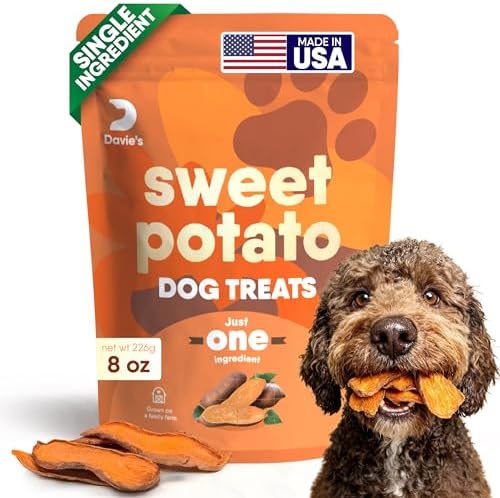 Davie's Naturals Sweet Potato Dog Chews, Natural Treats, 0.5 lb