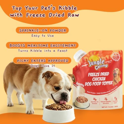 Jungle Calling Freeze Dried Dog Food Toppers, Chicken Sprinkles for Dogs