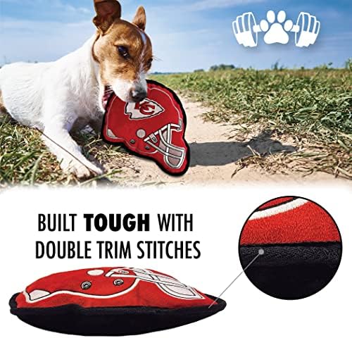 The 1st Ever Tough but Smooth Dog Toy NFL Kansas City Chiefs Football Helmet Tough Pet Toy. A Premium Quality Doggie Toy with Built-in Squeaker. Sports Fans Favorite Chew Toy