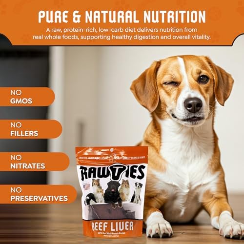 Premium Smoked Beef Liver for Dogs – 100% USA-Sourced Raw Meat Dog Food – Grain-Free, No Fillers, High Protein Nutrition for Small & Large Breeds, 2 Pack